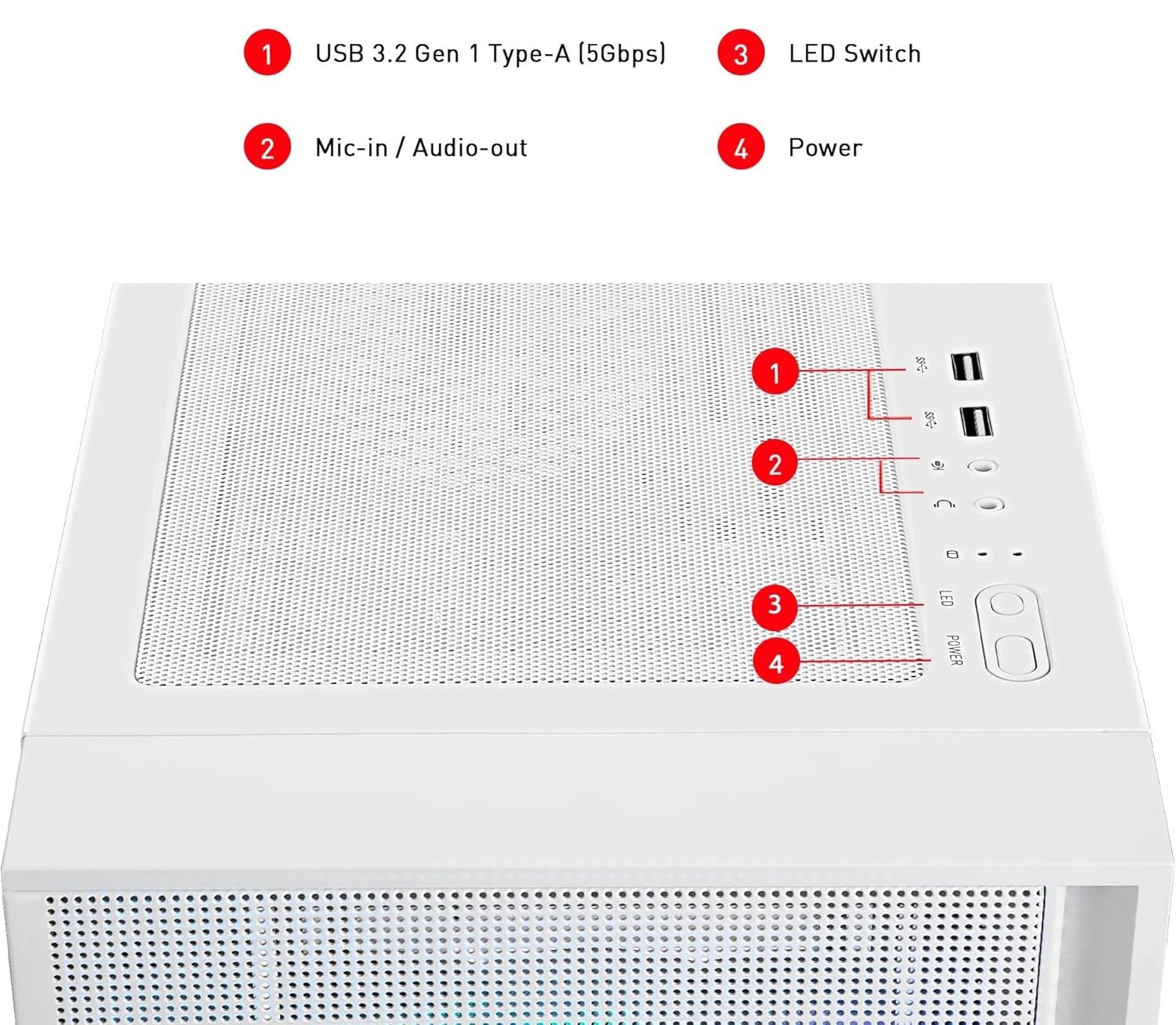 Компьютерный корпус MSI MAG FORGE 320R AIRFLOW (MAG FORGE 320R AIRFLOW WHITE)