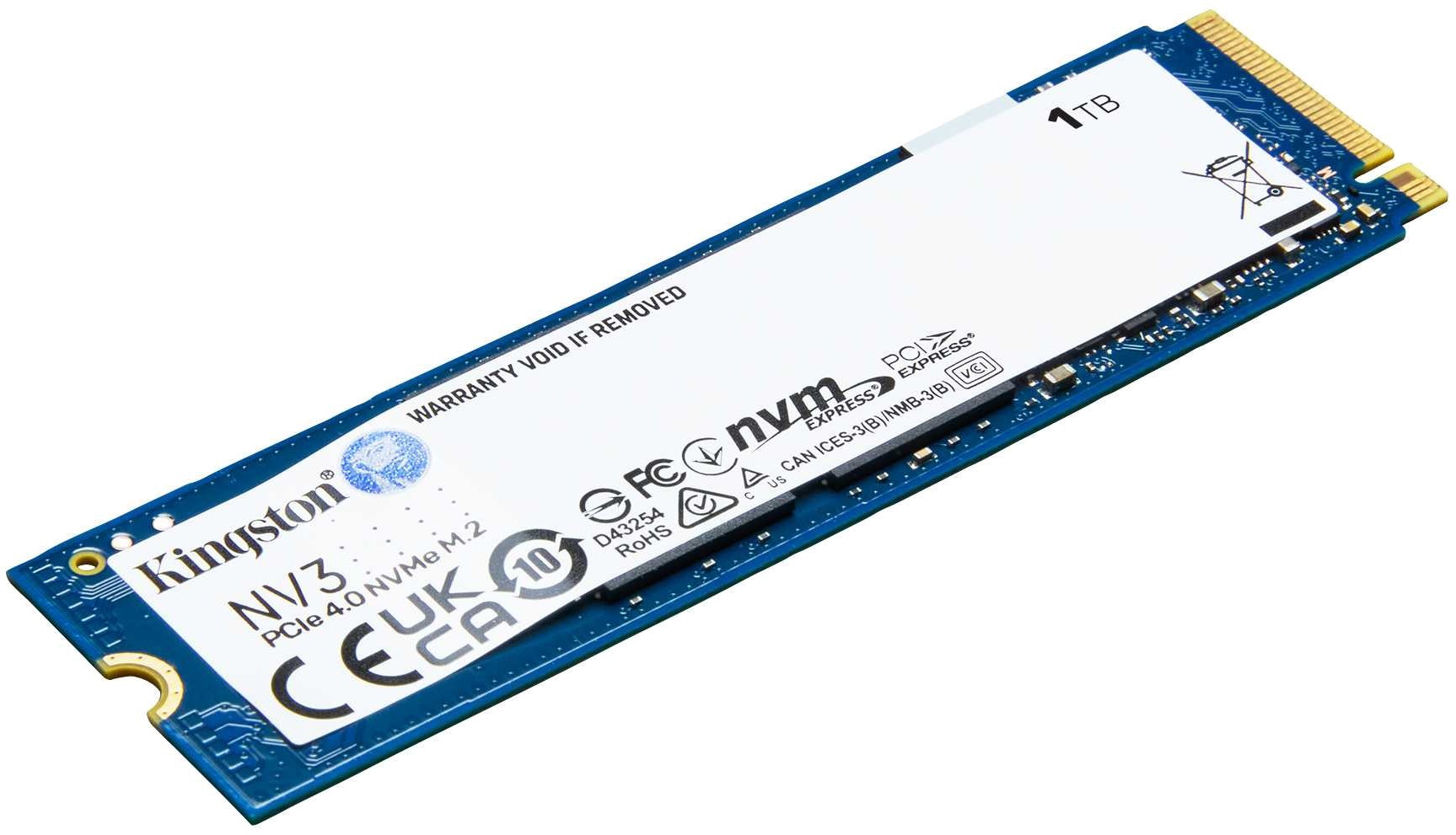 Твердотельный накопитель SSD Kingston NV3 1000GB M.2 NVMe PCIe 4.0 (SNV3S/1000GBK)