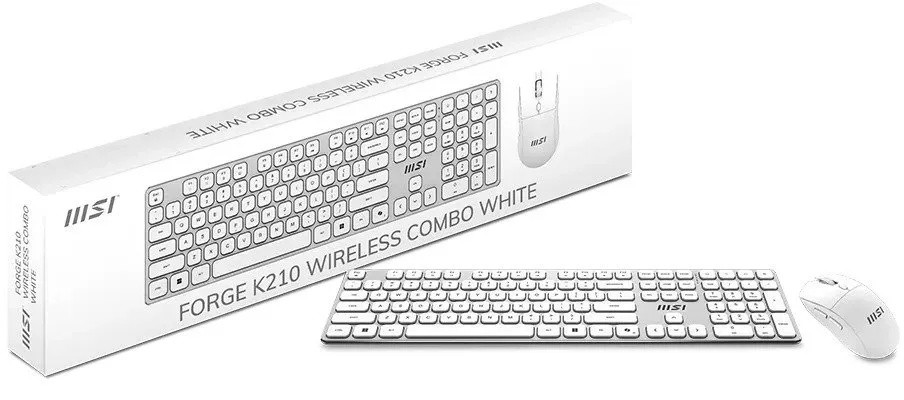 Комплект Клавиатура + Мышь MSI Forge K210 Wireless Combo, Белый (FORGE K210 W COMBO WHITE RU)
