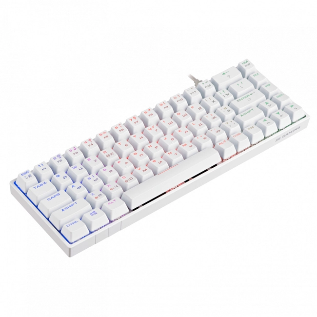 Клавиатура 2E Gaming KG380 RGB, Blue switch, Usb, White (2E-KG380UWT-BL)
