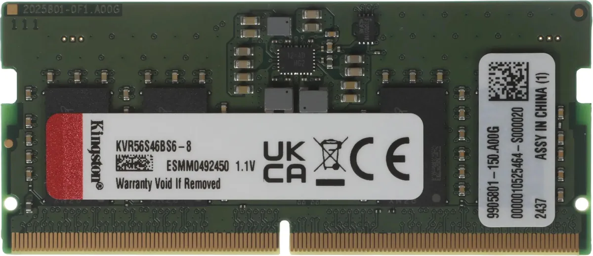 Модуль памяти Kingston KVR56S46BS6-8 DDR5 SODIMM 8Gb 5600 MHz (KVR56S46BS6-8)