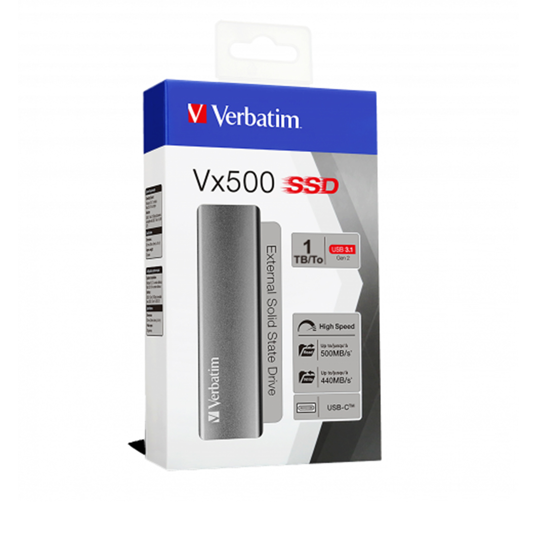 Внешний SSD диск Verbatim VX500 1TB Серый (47444)