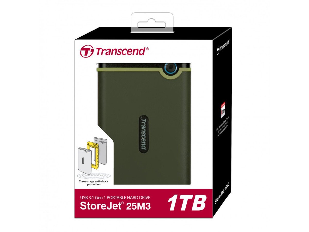 Внешний жесткий диск 2,5 1TB Transcend TS1TSJ25M3G (TS1TSJ25M3G)