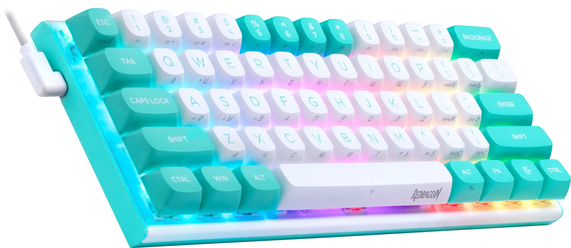Клавиатура Redragon Fidd turquoise/white (72187)