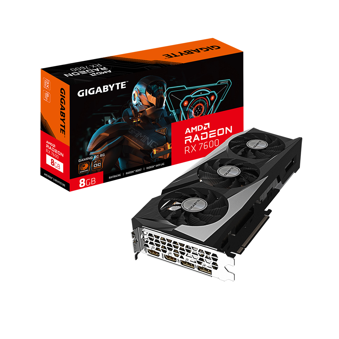  Видеокарта Gigabyte RX 7600 GAMING OC 8G (GV-R76GAMING OC-8GD)