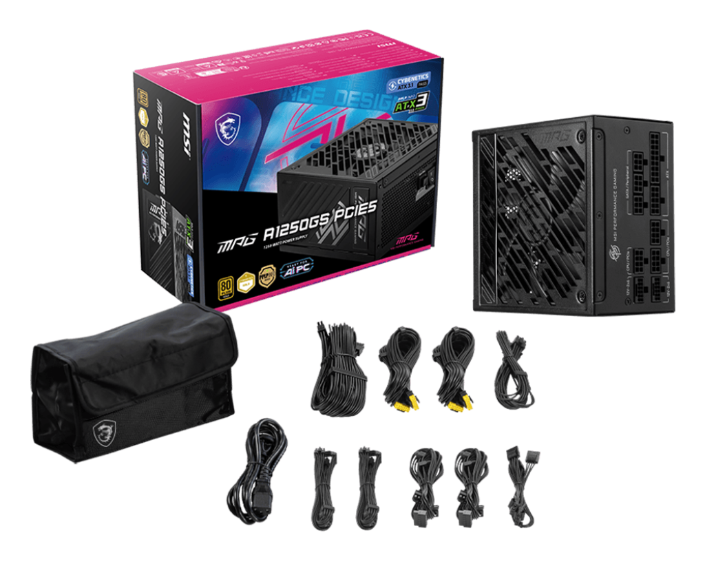 Блок питания MSI MPG A1250GS PCIE5, 1250W (MPG A1250GS PCIE5)