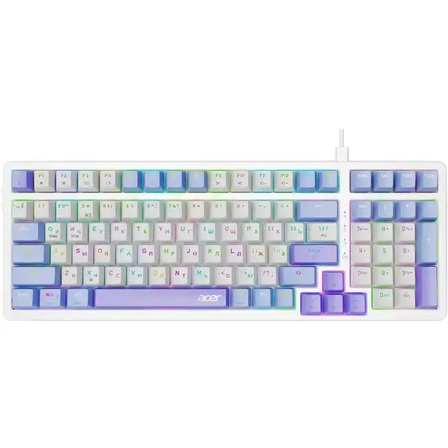 Клавиатура Acer OKW304 белый USB (ZL.KBDCC.01V)