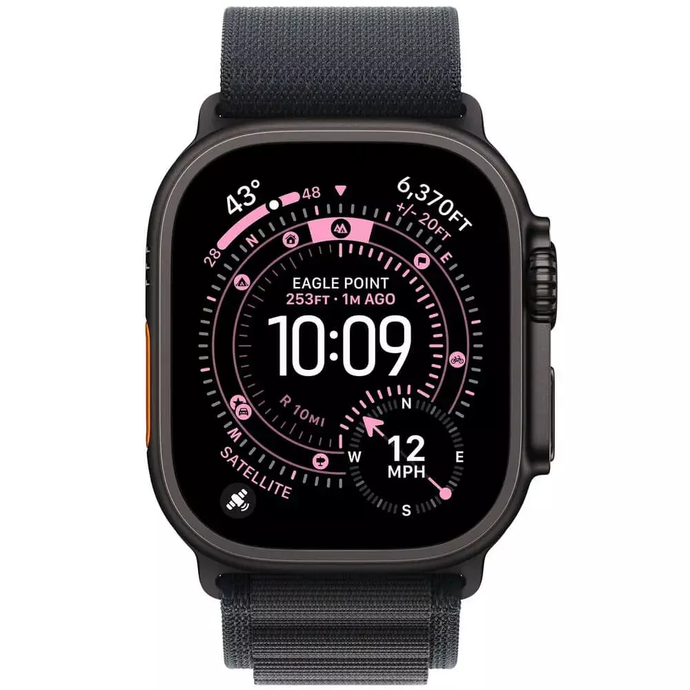 Смарт часы Apple Watch Ultra 3 GPS + Cellular 49mm Black Titanium Case with Black Alpine Loop - Large (MF0X4QR/A)
