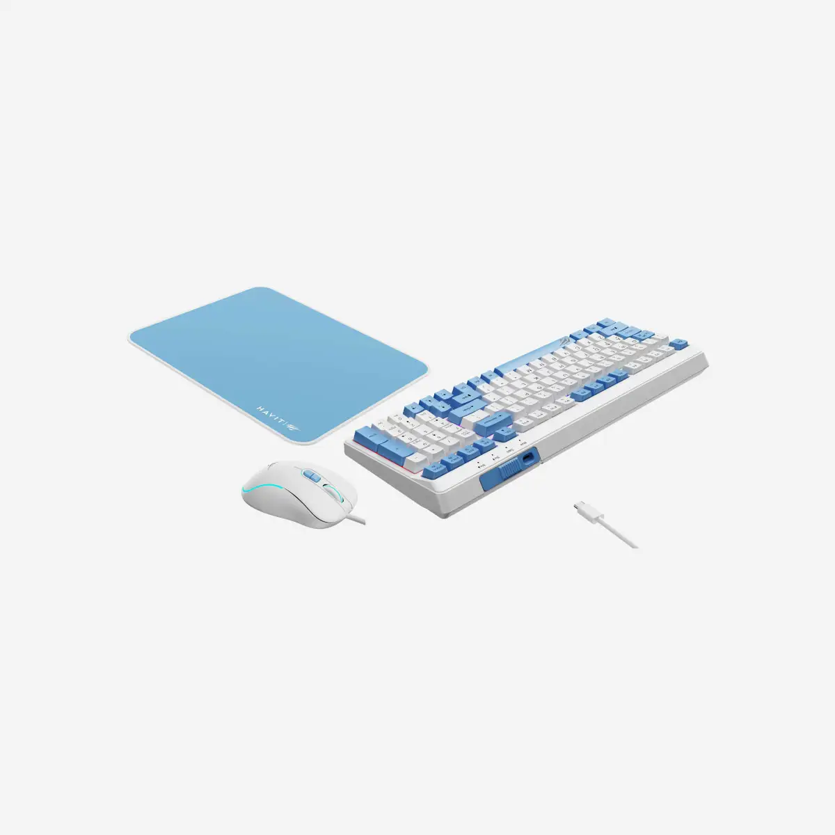Клавиатура + мышь Havit KB897CM, white+blue (2.0301500459713E+14)