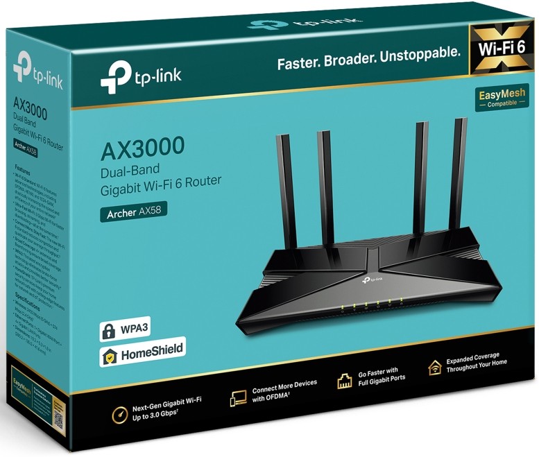 Маршрутизатор беспроводной TP-Link Archer AX58 (ARCHER AX58 V2.0)