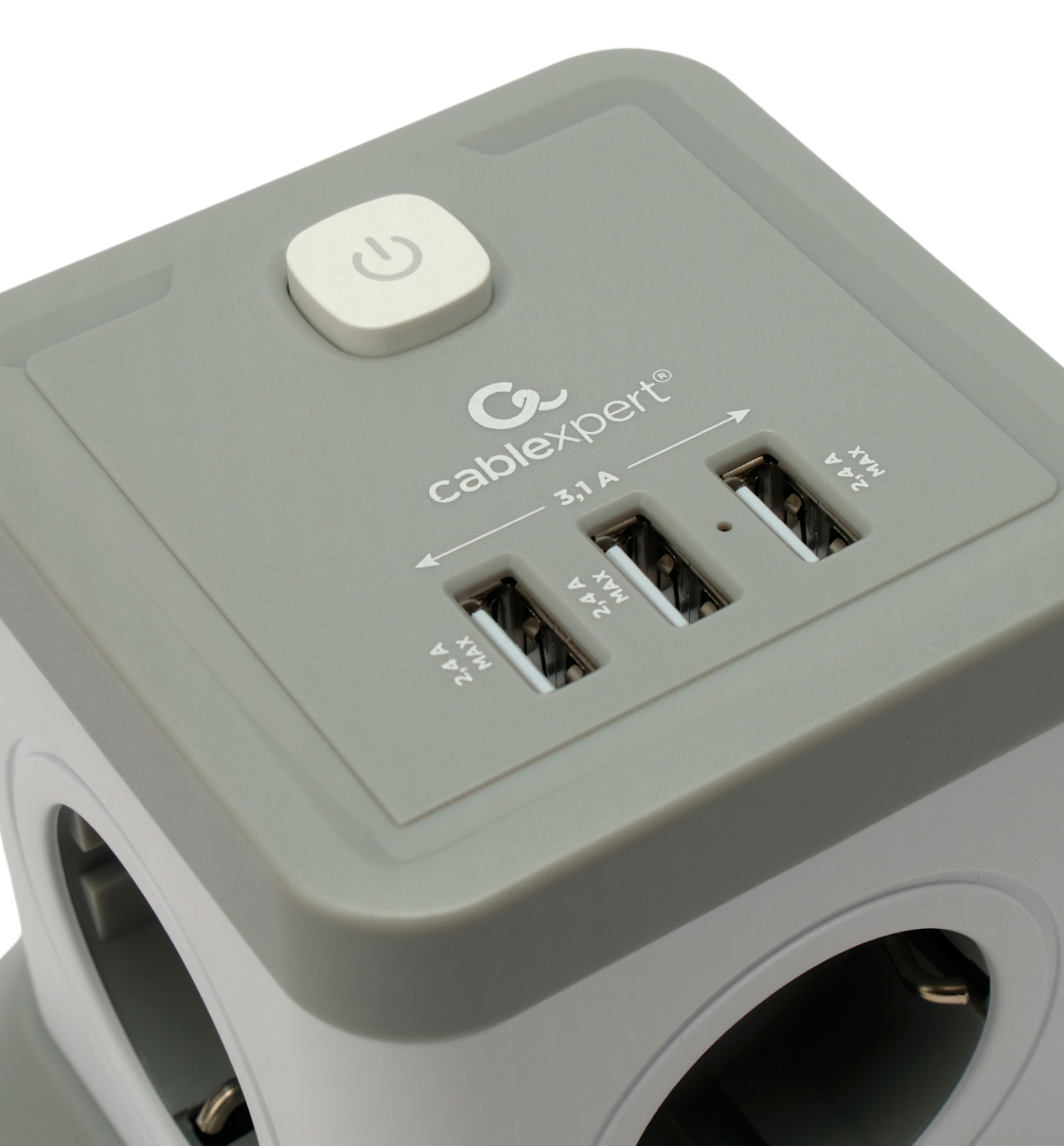 Сетевой фильтр Cablexpert Tower, TWR-4-U3-W-2 белый (TWR-4-U3-W-2)