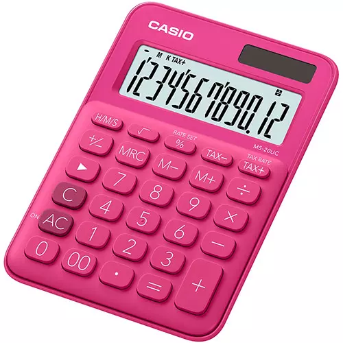 Калькулятор настольный CASIO MS-20UC-RD-W-EC (MS-20UC-RD-W-EC)