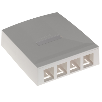 Накладная коробка MOLEX PowerCat Synergy, 4 порта, без модулей (unloaded), цвет белый (SSY-00015-02)