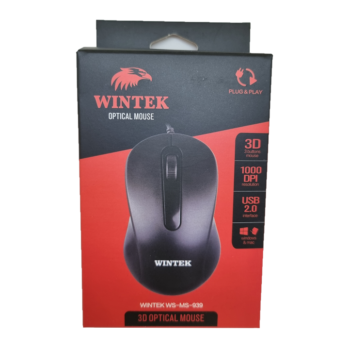 Мышь Wintek WS-MS-939, USB, чёрная (WS-MS-939)