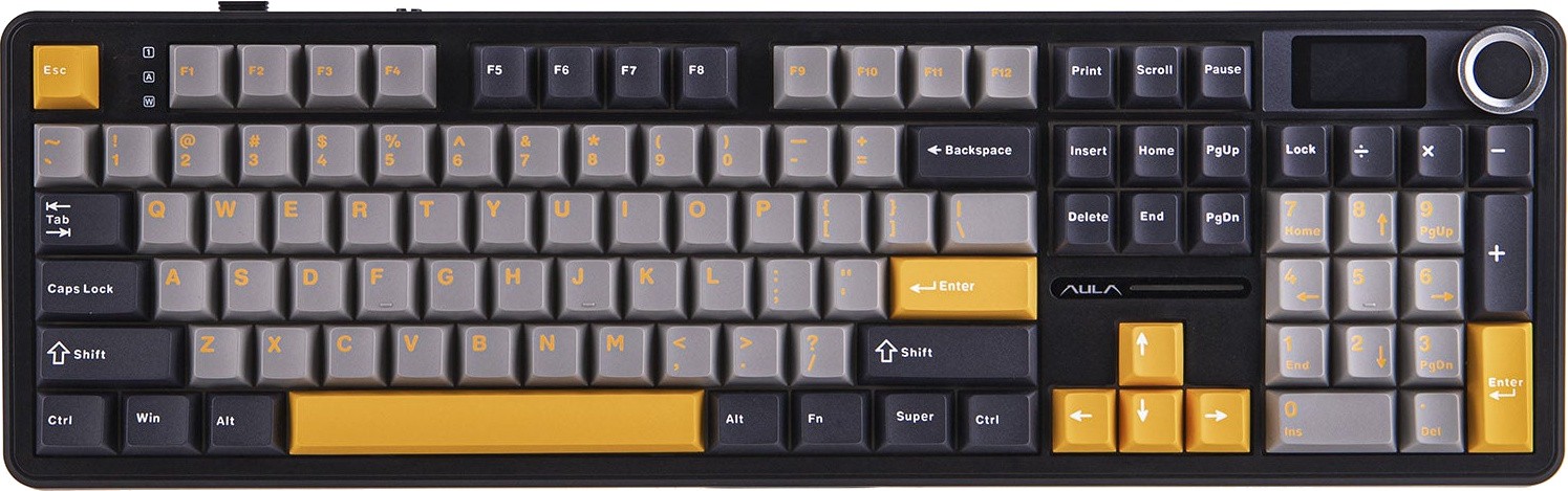 Клавиатура AULA F108 Pro Gray, Reaper switch (F108 Pro Gray+Yellow)