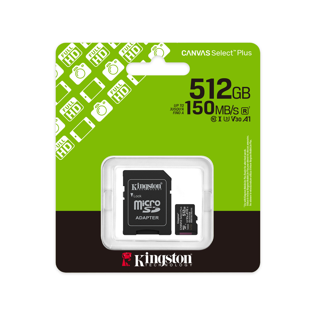 Карта памяти MicroSD 512GB Class 10 UHS-I Kingston (SDCS3/512GB)