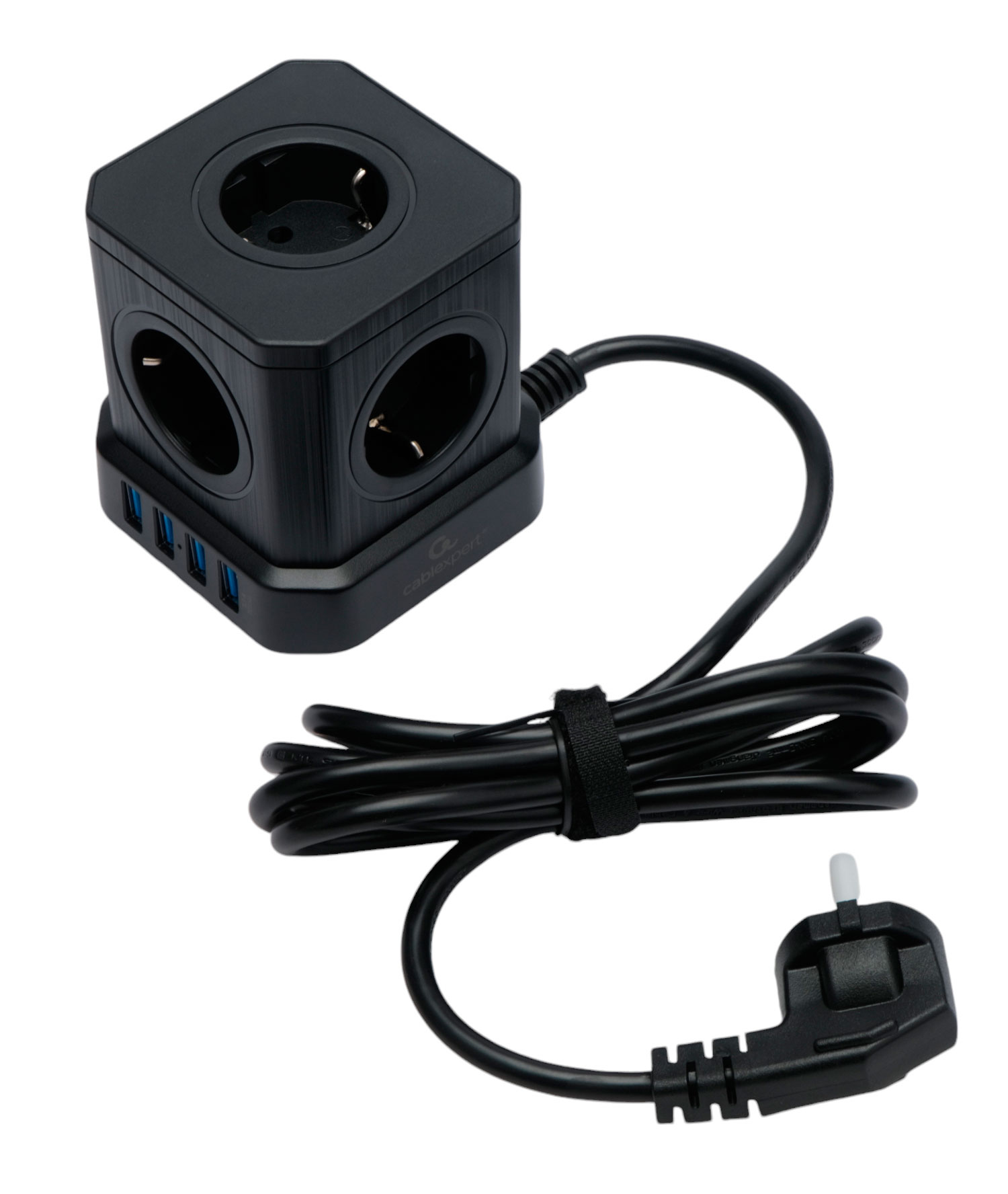 Сетевой фильтр Cablexpert Tower, TWR-5-U4-B-3 черный (TWR-5-U4-B-3)