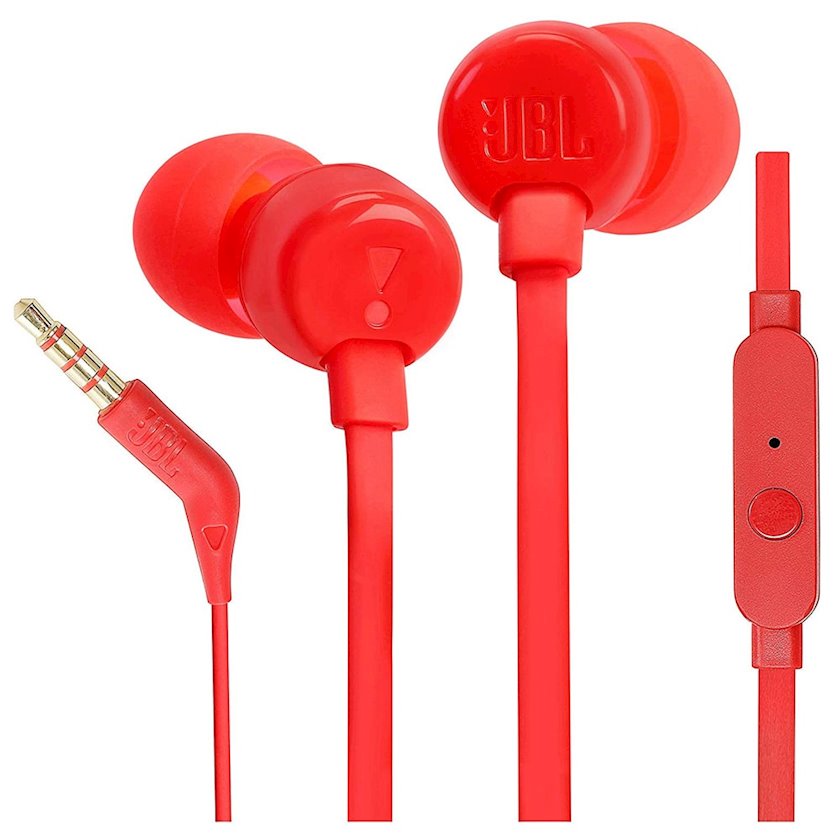 Наушники-гарнитура JBL T110, красный, КИТАЙ (JBLT110RED)