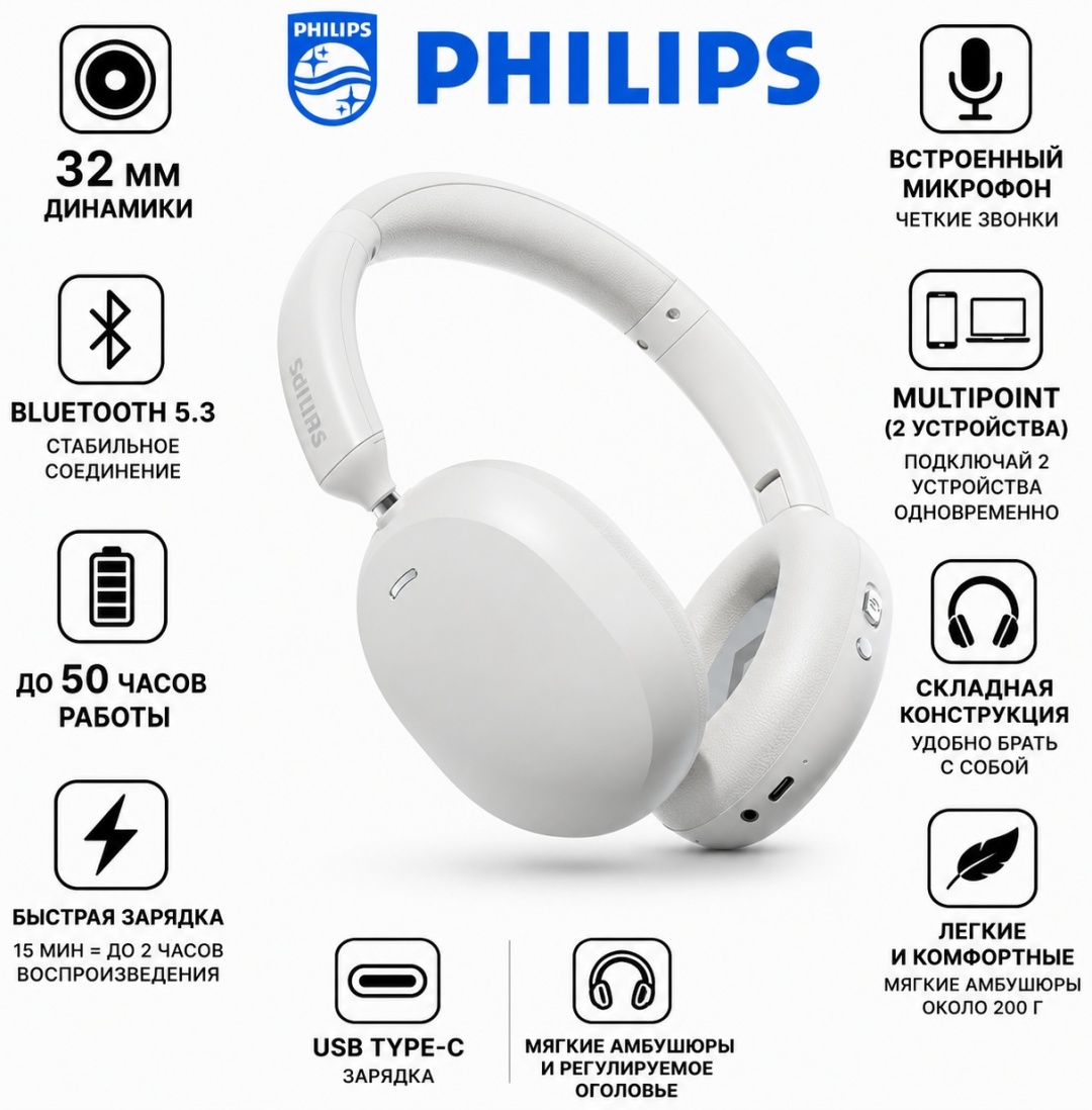 Наушники Philips TAH3220, White (TAH3220-WH)
