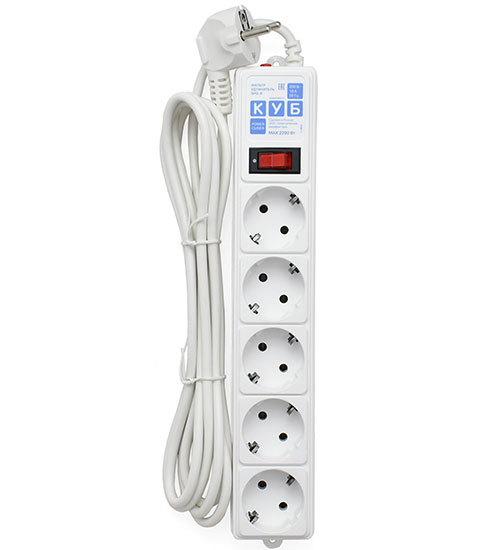 Сетевой фильтр Power Cube, 3м, 5 розеток, Белый (SPG-B-10-White) Сетевой фильтр Power Cube, 3м, 5 розеток, Белый (SPG-B-10-White)