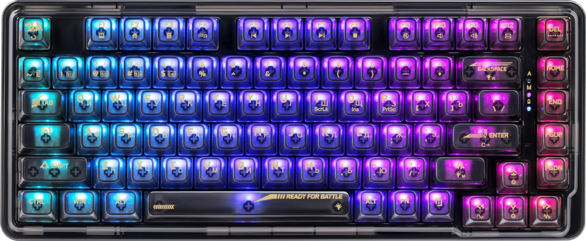 Клавиатура Redragon Elf PRO transparent/black (71742)