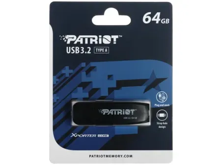 USB флеш-накопитель 64GB Patriot Xporter Core, USB 3.2, black (PSF64GXRB3U)