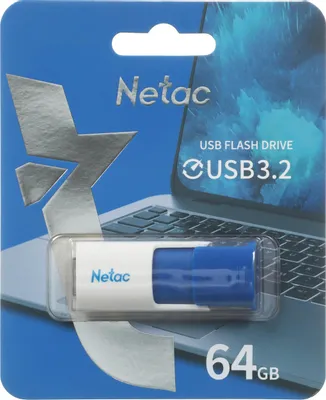 USB флеш-накопитель  64GB Netac U182, USB 3.2, Blue (NT03U182N-064G-32BL)