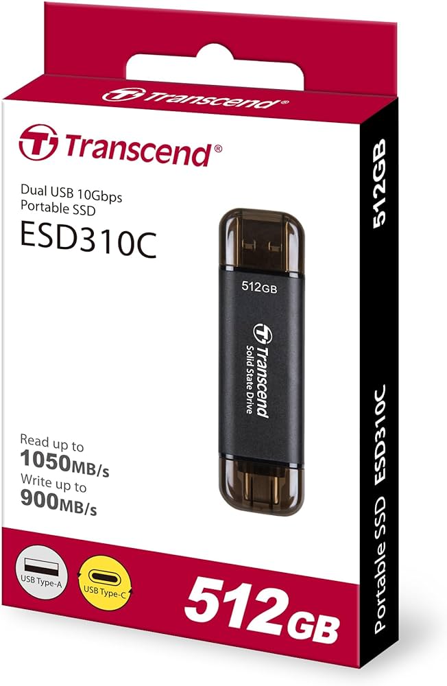 Жесткий диск SSD 512GB Transcend TS512GESD310C (TS512GESD310C)