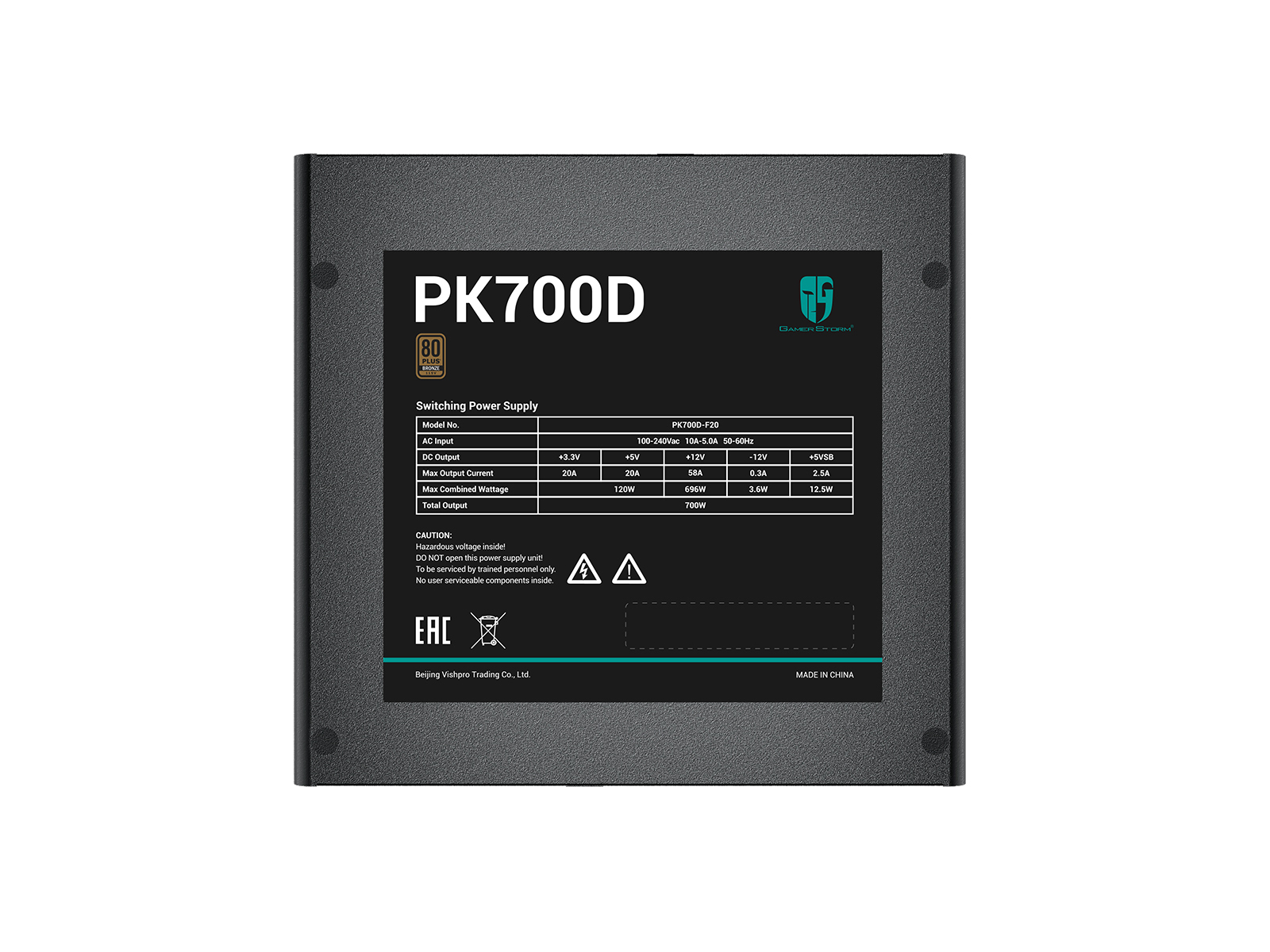 Блок питания ATX 700W GamerStorm PK700D, Bronze, (R-PK700D-FA0B-WGEU)