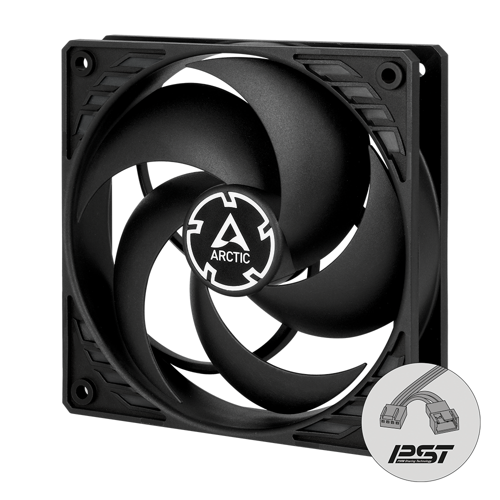 Кулер для корпуса ARCTIC P12 PWM PST CO (Black), ACFAN00121A, 12cm, 200-1800rpm, 4Pin, Ball Bearing (ACFAN00121A)