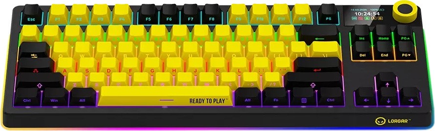 Клавиатура Lorgar KBP70TKLW, Black/yellow (LRG-KBP70TKLW-YL-RU)