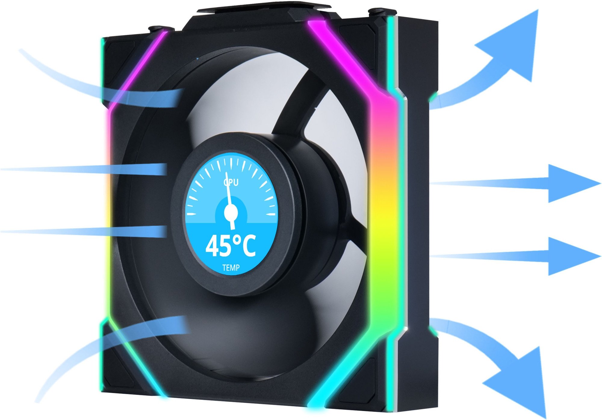 Комплект вентиляторов для корпуса Lian Li Uni Fan SL Wireless LCD 120 ARGB, Black (12SLLCD1W3B)