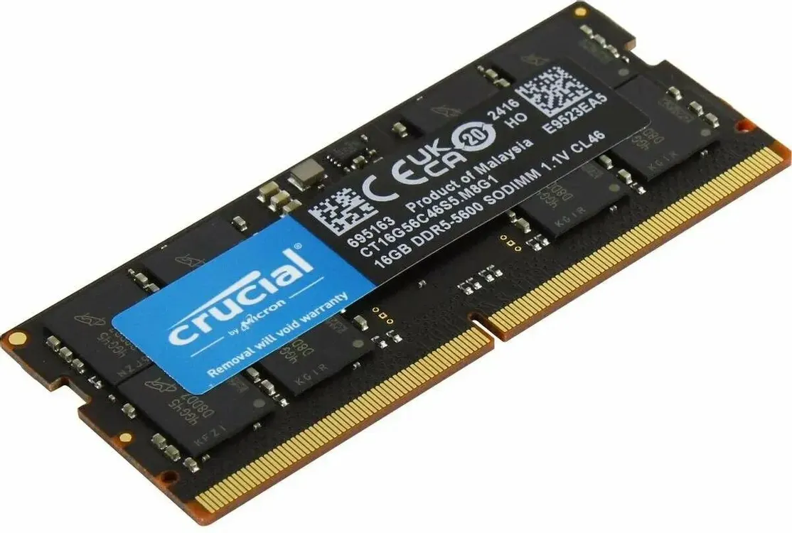 Оперативная память для ноутбука SO-DIMM Crucial DDR5, 16 GB 5600MHz (CT16G56C46S5)