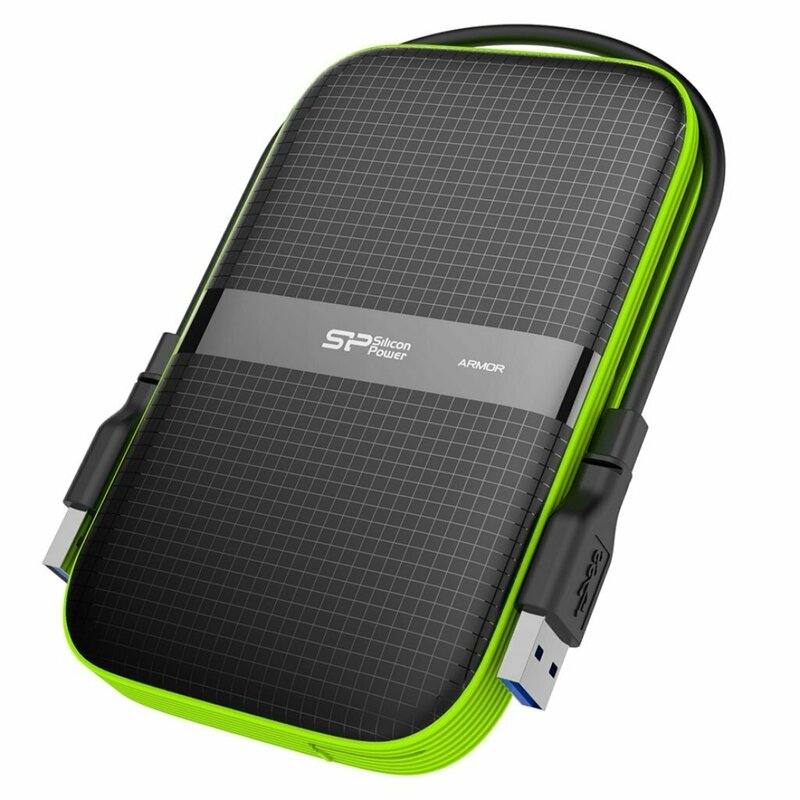 Внешний HDD Silicon Power Armor - A60 5TB USB 3.2 Gen1 Black/Green (SP050TBPHDA60S3K)