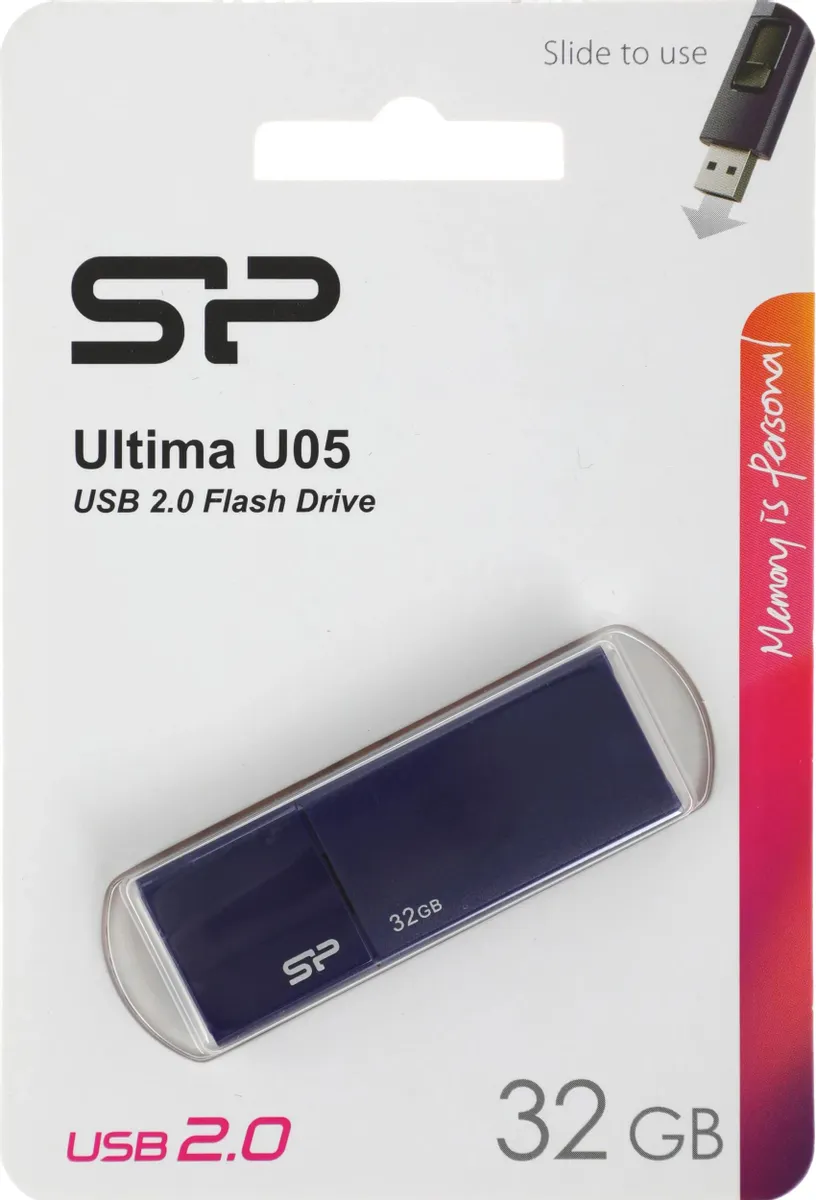 Флэш-накопитель Silicon Power Ultima U05 64GB, Blue (SP064GBUF2U05V1D)