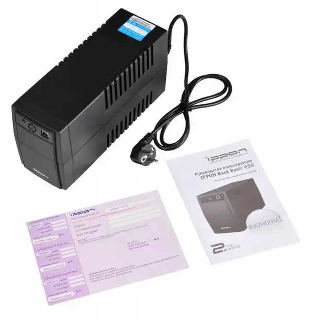 Источник бесперебойного питания Ippon Back Basic 850, 850VA, 480Вт, управление по USB, без комлекта кабелей (403406)