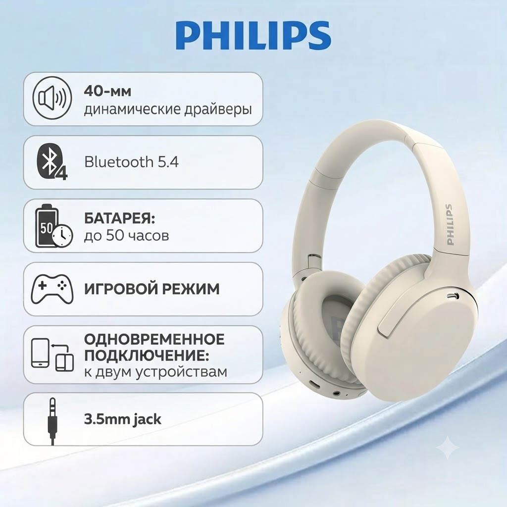 Наушники Philips TAH2120, White (TAH2120-WH)