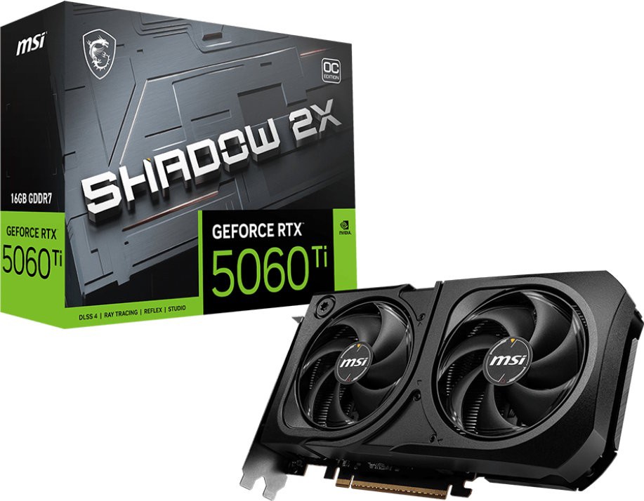 Видеокарта MSI GeForce RTX 5060 Ti 16G SHADOW 2X OC PLUS  (G506T-16S2CP)