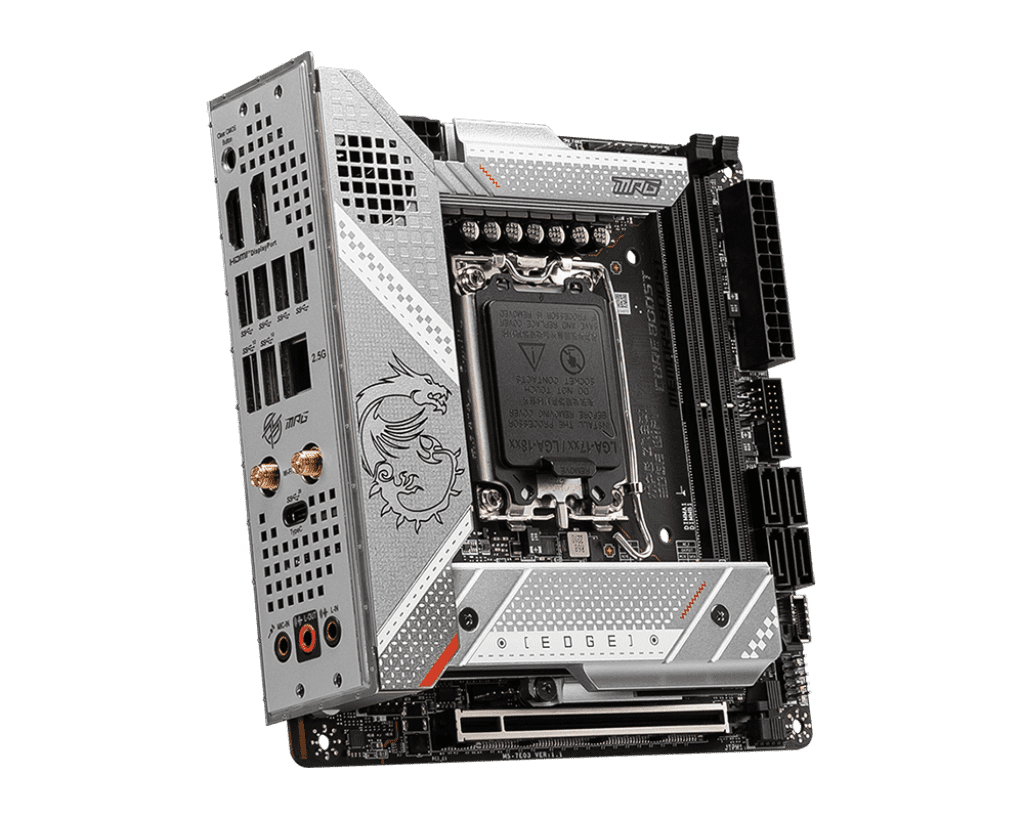 Материнская плата MSI MPG Z790I EDGE WIFI, LGA1700, 2xDDR5, mITX (MPG Z790I EDGE WIFI) Материнская плата MSI MPG Z790I EDGE WIFI, LGA1700, 2xDDR5, mITX (MPG Z790I EDGE WIFI)