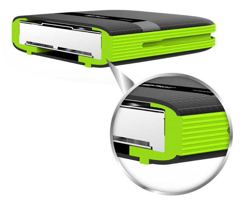 Внешний HDD Silicon Power Armor - A60 5TB USB 3.2 Gen1 Black/Green (SP050TBPHDA60S3K)