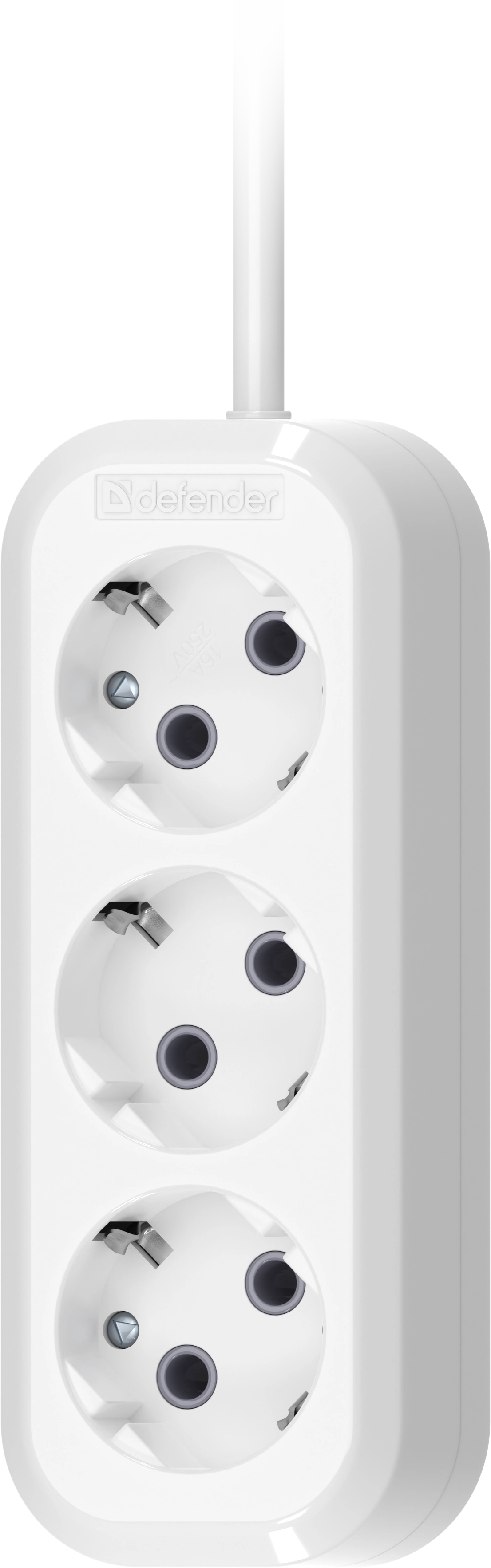 Удлинитель с заземлением Defender R330 16 А, 15 м, 3 розетки, белый (99370) Удлинитель с заземлением Defender R330 16 А, 15 м, 3 розетки, белый (99370)