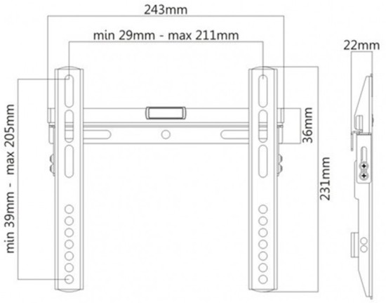 Кронштейн для ТВ Brateck LP-43-22 (LP-43-22)