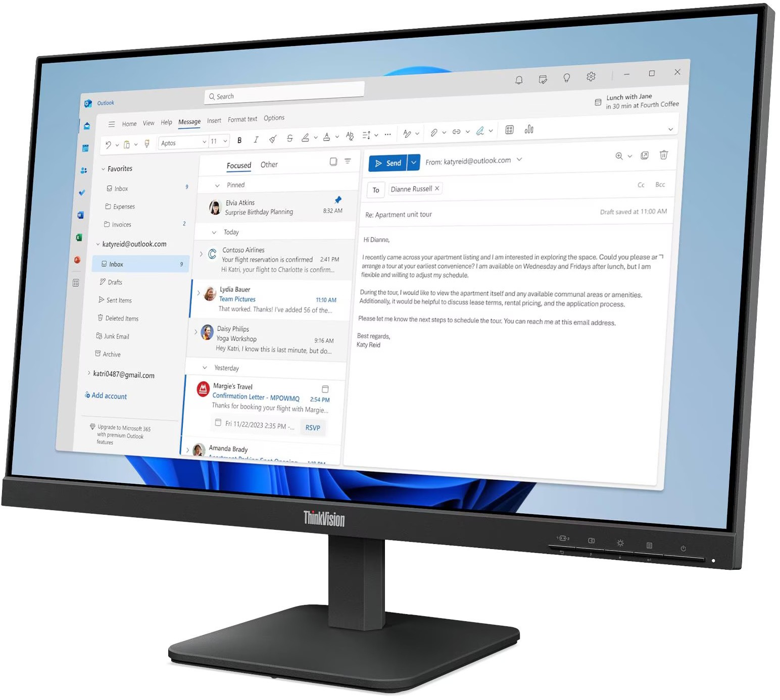 Монитор Lenovo ThinkVision S24-4e 23,8" (64B5KAT1EU)