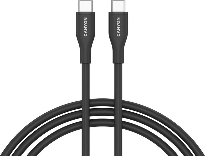 Кабель Canyon USB-C-USB-C, 60W, Silicon 1m, Black (CC60SC10)