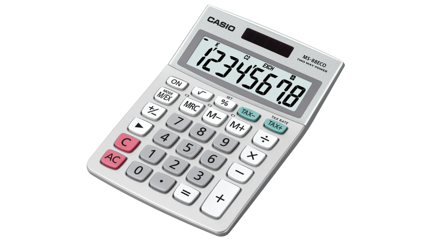 Калькулятор настольный CASIO MS-88ECO-W-EP (MS-88ECO-W-EP)