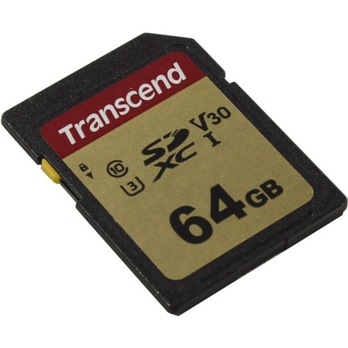 Карта памяти SD 64GB Class 10 U3 Transcend (TS64GSDC500S)
