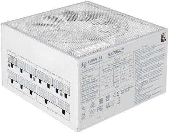Блок питания Lian Li SX0850P WHITE 850W, 80+ PLATINUM (G9P.SX0850P.W000.EU)
