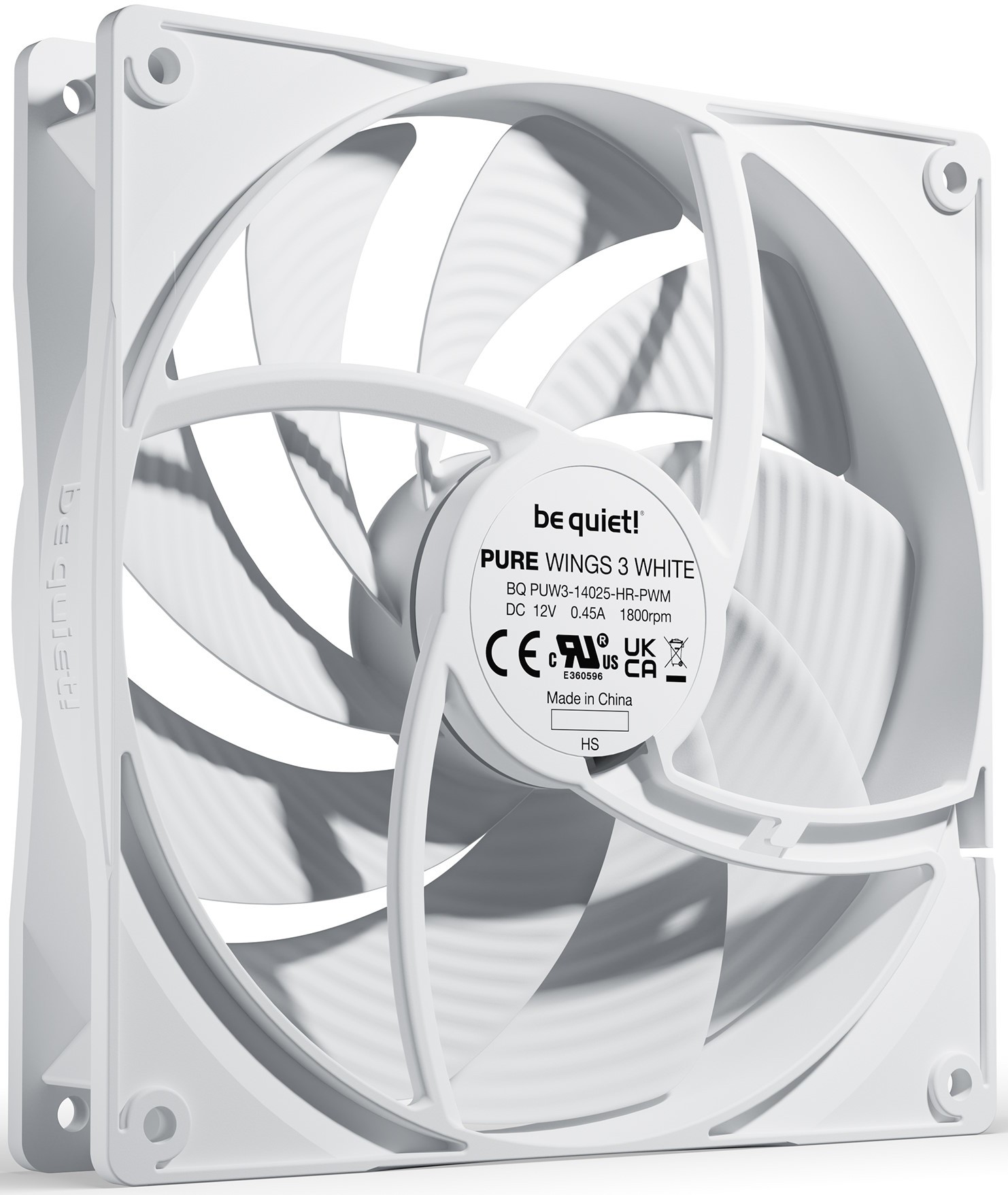 Вентилятор для компьютерного корпуса Bequiet! Pure Wings 3 140mm PWM high-speed White (BL113)