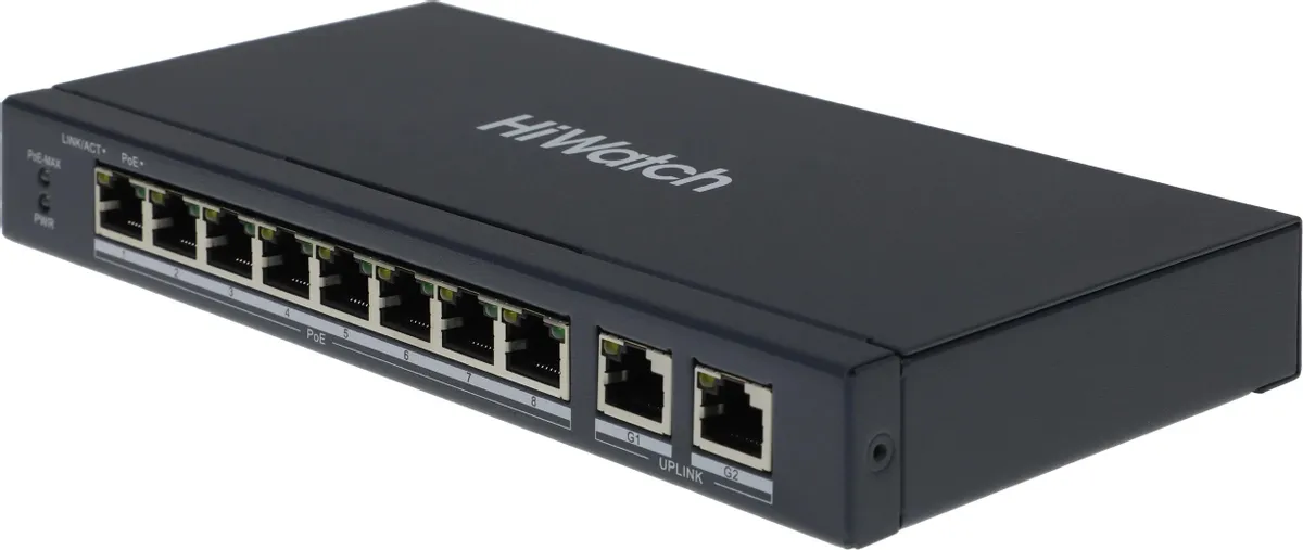 Коммутатор HiWatch DS-S1008P PoE (DS-S1008P)