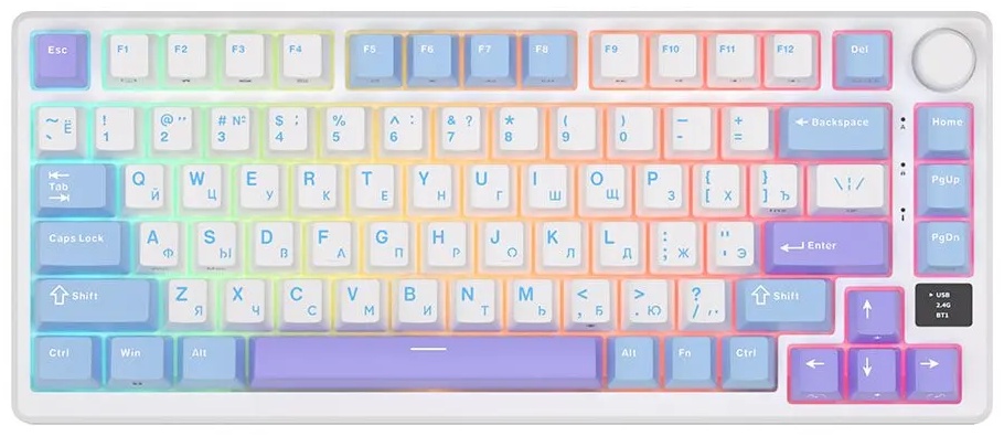 Клавиатура Royal Kludge RKM75, K Sliver switch, Taro Milk (RKM75-Taro Milk-S)